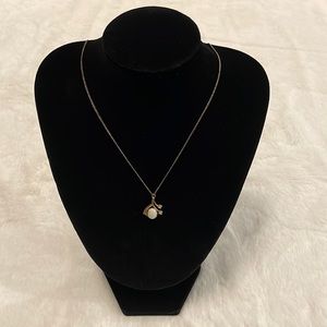 🔥 18” Real Gold Necklace, Opal/Diamond pendant